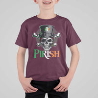 Funny St Patricks Day Pirate T Shirt For Kid Pirish Vintage Irish Pirate Skull
