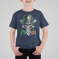 Funny St Patricks Day Pirate T Shirt For Kid Pirish Vintage Irish Pirate Skull