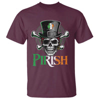 Funny St Patricks Day Pirate T Shirt Pirish Vintage Irish Pirate Skull