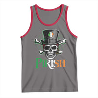 Funny St Patricks Day Pirate Tank Top Pirish Vintage Irish Pirate Skull