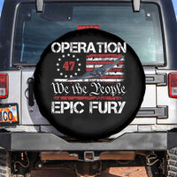 Operation Epic Fury Spare Tire Cover Military Bomber Stealth Jet Vintage American Flag