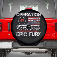 Operation Epic Fury Spare Tire Cover Military Bomber Stealth Jet Vintage American Flag