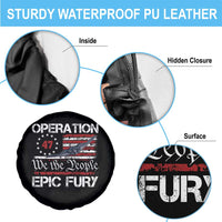 Operation Epic Fury Spare Tire Cover Military Bomber Stealth Jet Vintage American Flag