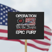 Operation Epic Fury Protest Sign Military Bomber Stealth Jet Vintage American Flag