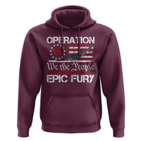 Operation Epic Fury Hoodie Military Bomber Stealth Jet Vintage American Flag