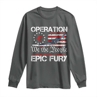 Operation Epic Fury Long Sleeve Shirt Military Bomber Stealth Jet Vintage American Flag