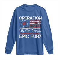 Operation Epic Fury Long Sleeve Shirt Military Bomber Stealth Jet Vintage American Flag