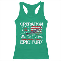 Operation Epic Fury Racerback Tank Top Military Bomber Stealth Jet Vintage American Flag
