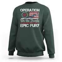 Operation Epic Fury Sweatshirt Military Bomber Stealth Jet Vintage American Flag