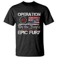 Operation Epic Fury T Shirt Military Bomber Stealth Jet Vintage American Flag