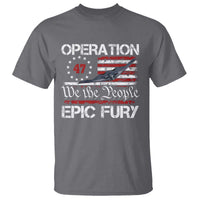 Operation Epic Fury T Shirt Military Bomber Stealth Jet Vintage American Flag