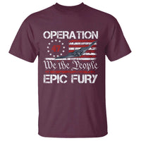 Operation Epic Fury T Shirt Military Bomber Stealth Jet Vintage American Flag