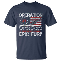 Operation Epic Fury T Shirt Military Bomber Stealth Jet Vintage American Flag