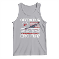 Operation Epic Fury Tank Top Military Bomber Stealth Jet Vintage American Flag