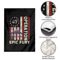 Operation Epic Fury Garden Flag Military Tactical Warfare Stealth Jet American Flag