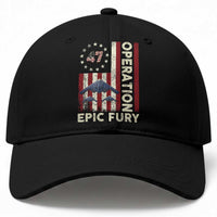 Operation Epic Fury Baseball Cap Military Tactical Warfare Stealth Jet American Flag