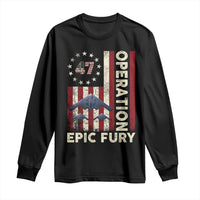 Operation Epic Fury Long Sleeve Shirt Military Tactical Warfare Stealth Jet American Flag