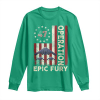 Operation Epic Fury Long Sleeve Shirt Military Tactical Warfare Stealth Jet American Flag