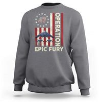 Operation Epic Fury Sweatshirt Military Tactical Warfare Stealth Jet American Flag
