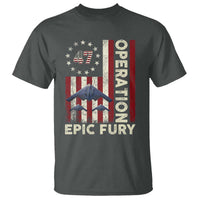 Operation Epic Fury T Shirt Military Tactical Warfare Stealth Jet American Flag