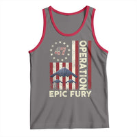 Operation Epic Fury Tank Top Military Tactical Warfare Stealth Jet American Flag