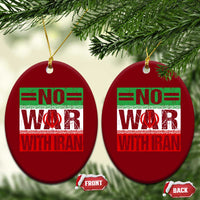 No War With Iran Ceramic Ornament Freedom For Iranians Vintage Iran Flag