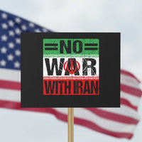 No War With Iran Protest Sign Freedom For Iranians Vintage Iran Flag