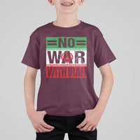 No War With Iran T Shirt For Kid Freedom For Iranians Vintage Iran Flag