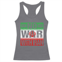 No War With Iran Racerback Tank Top Freedom For Iranians Vintage Iran Flag