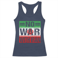 No War With Iran Racerback Tank Top Freedom For Iranians Vintage Iran Flag