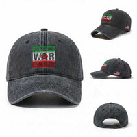 No War With Iran Washed Cotton Baseball Cap Freedom For Iranians Vintage Iran Flag