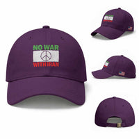 No War With Iran Baseball Cap Iranian People Support Barbed Wire Peace Sign