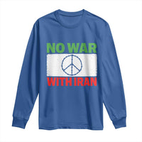 No War With Iran Long Sleeve Shirt Iranian People Support Barbed Wire Peace Sign