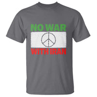 No War With Iran T Shirt Iranian People Support Barbed Wire Peace Sign