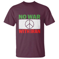 No War With Iran T Shirt Iranian People Support Barbed Wire Peace Sign