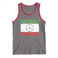 No War With Iran Tank Top Iranian People Support Barbed Wire Peace Sign