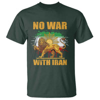 No War With Iran T Shirt Iran Flag Lion And Sun Persian Pride