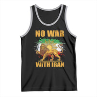 No War With Iran Tank Top Iran Flag Lion And Sun Persian Pride