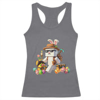 Funny Easter Day Bunny Miner Egg Video Game Racerback Tank Top