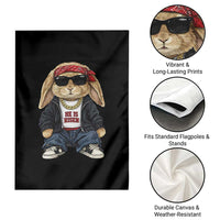 Hip Hop Easter Bunny He is Risen Jesus Religious Christian Garden Flag