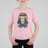 Hip Hop Easter Bunny He is Risen Jesus Religious Christian T Shirt For Kid