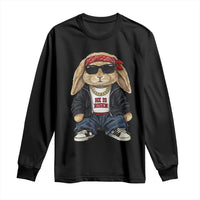 Hip Hop Easter Bunny He is Risen Jesus Religious Christian Long Sleeve Shirt