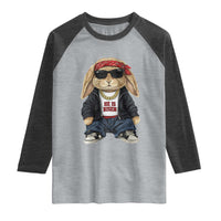 Hip Hop Easter Bunny He is Risen Jesus Religious Christian Raglan Shirt