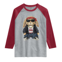 Hip Hop Easter Bunny He is Risen Jesus Religious Christian Raglan Shirt