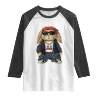 Hip Hop Easter Bunny He is Risen Jesus Religious Christian Raglan Shirt