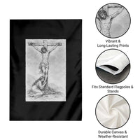 Jesus and St Mary Magdalene At The Cross Garden Flag Vintage Catholic Lent
