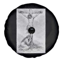 Jesus and St Mary Magdalene At The Cross Spare Tire Cover Vintage Catholic Lent