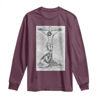 Jesus and St Mary Magdalene At The Cross Long Sleeve Shirt Vintage Catholic Lent