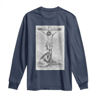 Jesus and St Mary Magdalene At The Cross Long Sleeve Shirt Vintage Catholic Lent