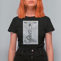 Jesus and St Mary Magdalene At The Cross T Shirt For Women Vintage Catholic Lent